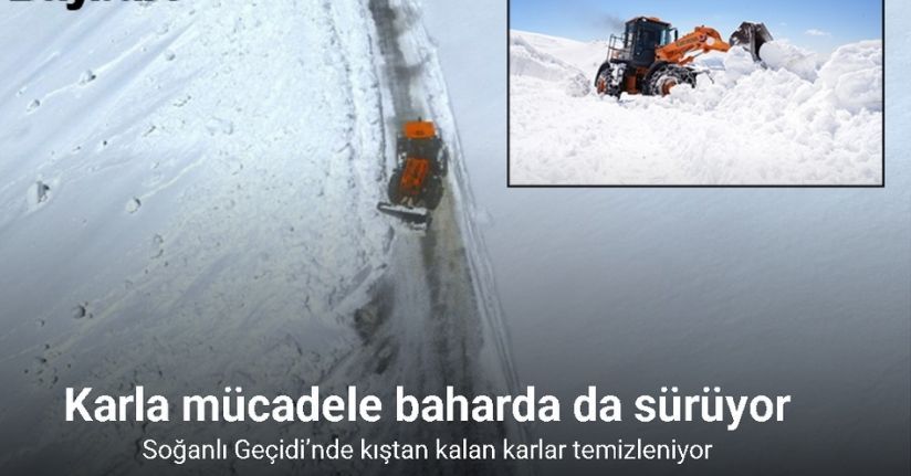 Bayburt’ta karla mücadele baharda da sürüyor