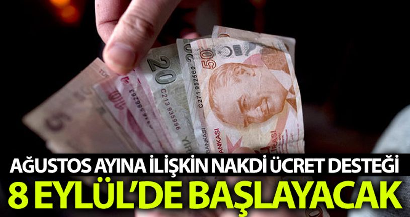 Ağustos ayına ilişkin Nakdi Ücret Desteği ödemeleri 8 Eylül'de başlayacak