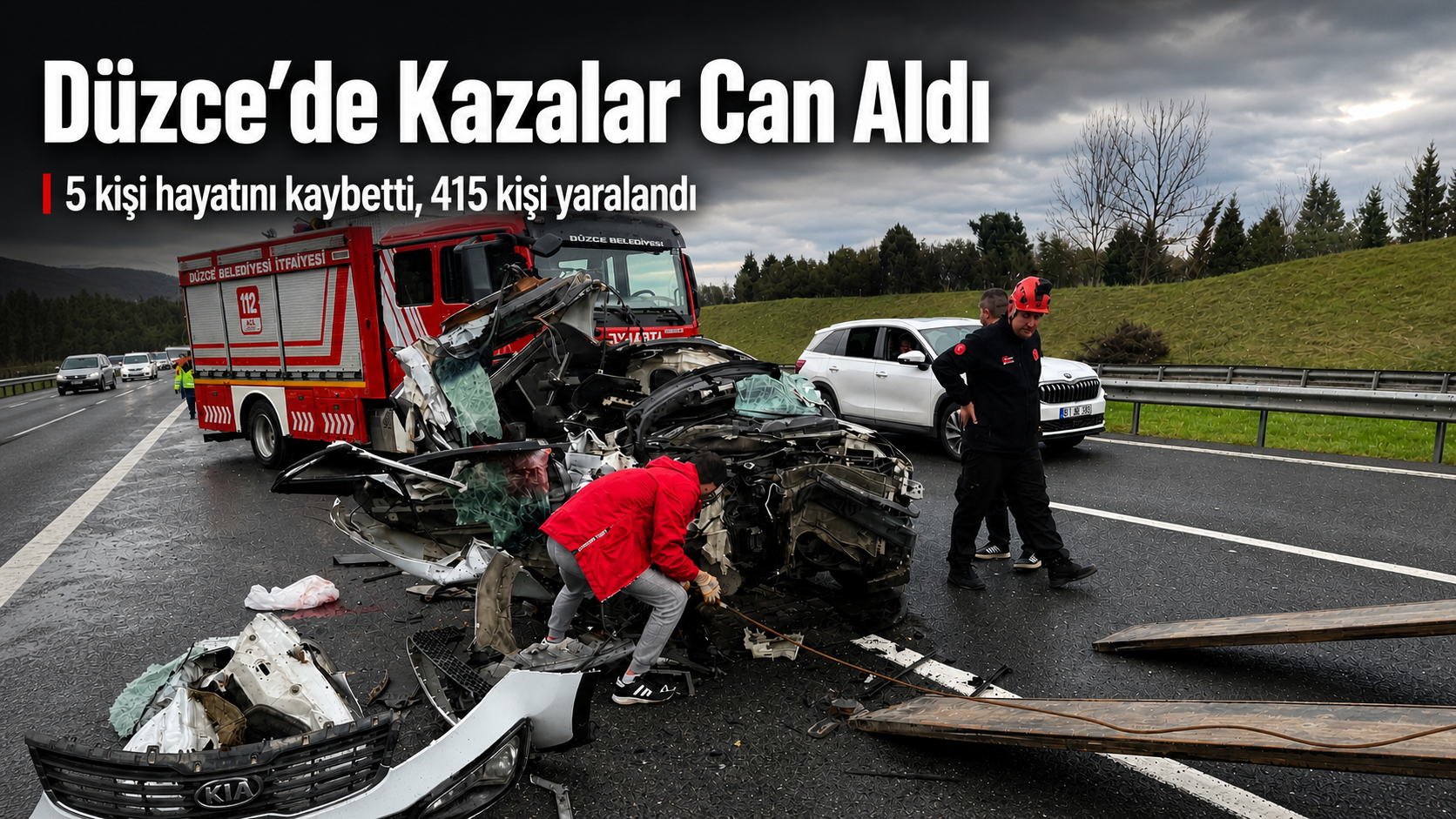 Düzce’de kazalarda 5 kişi öldü, 415 kişi yaralandı