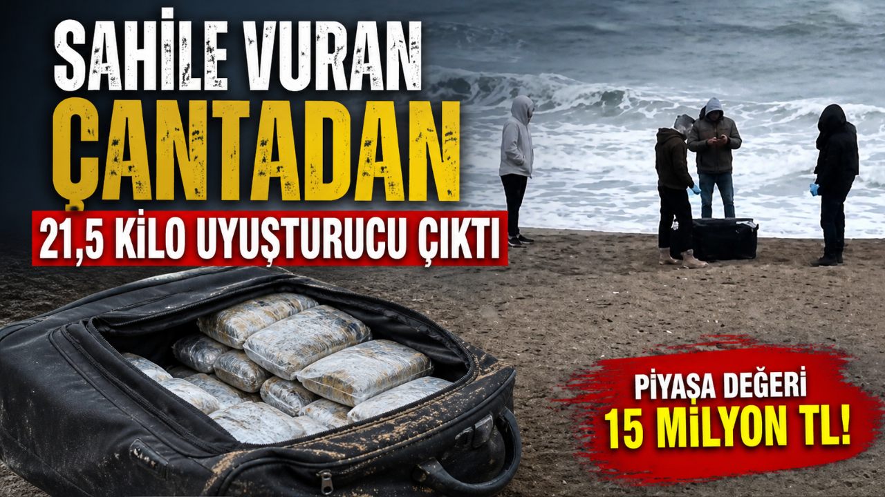 Sahile Vuran Çantadan 21,5 Kilo Uyuşturucu Çıktı