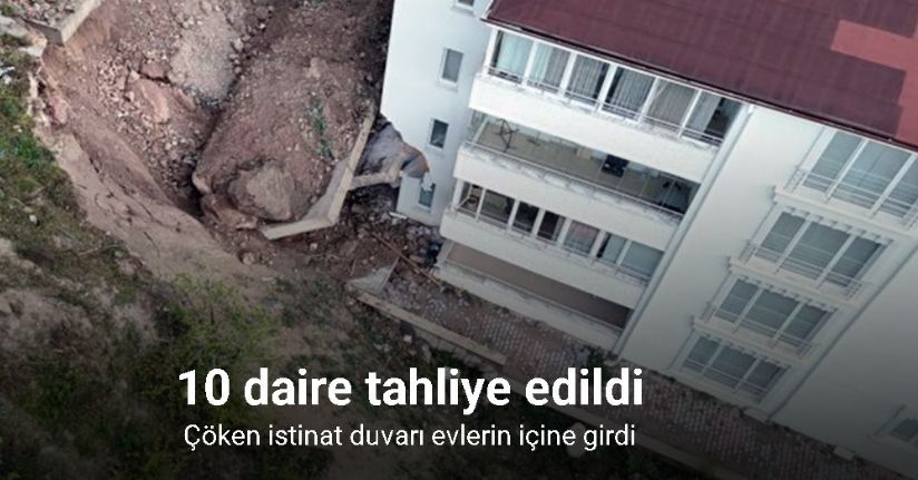 Nevşehir’de çöken istinat duvarı evlerin içine girdi: 10 ev tahliye edildi