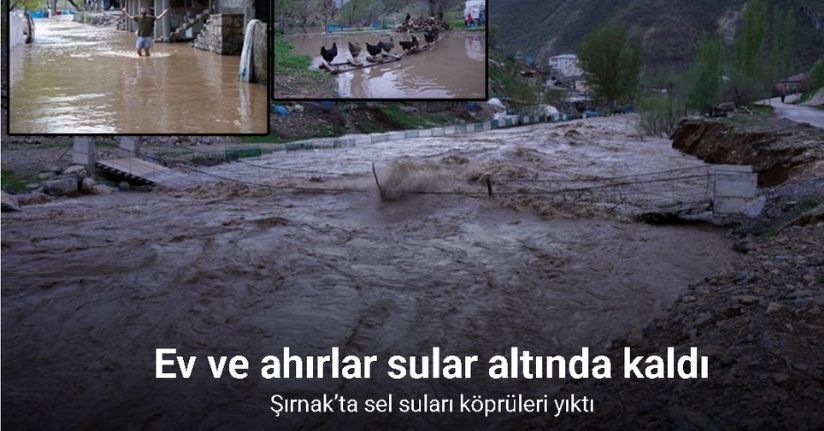 Şırnak’ta sel suları köprüleri yıktı, ev ve ahırlar sular altında kaldı