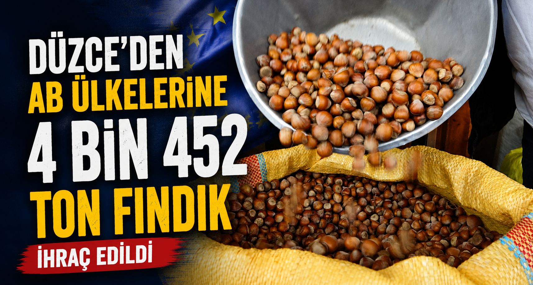 Düzce’den AB Ülkelerine 4 Bin 452 Ton Fındık İhraç Edildi