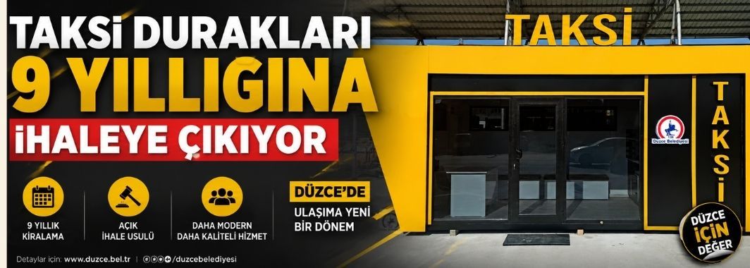Taksi Durakları 9 Yıllığına İhaleye Çıkıyor