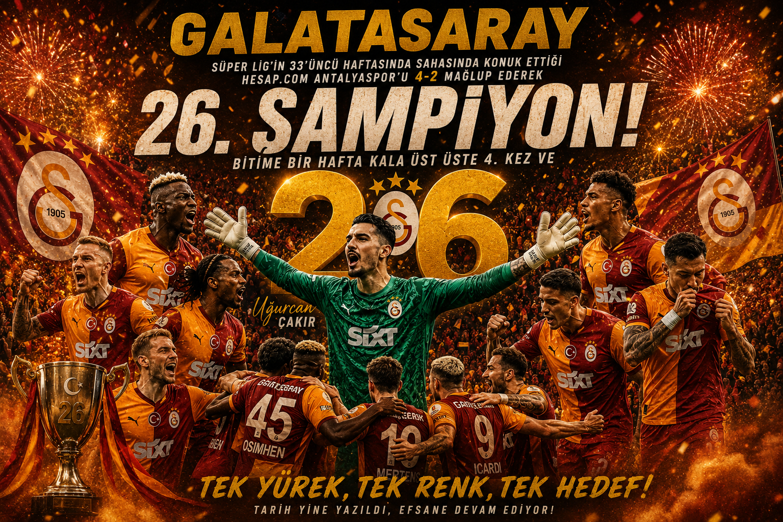 Süper Lig’de Şampiyon Galatasaray