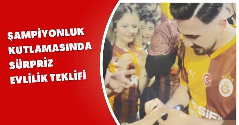 Şampiyonluk kutlamasında sürpriz evlilik teklifi