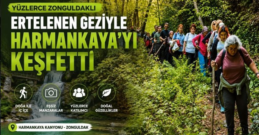 Yüzlerce Zonguldaklı ertelenen geziyle Harmankaya’yı keşfetti