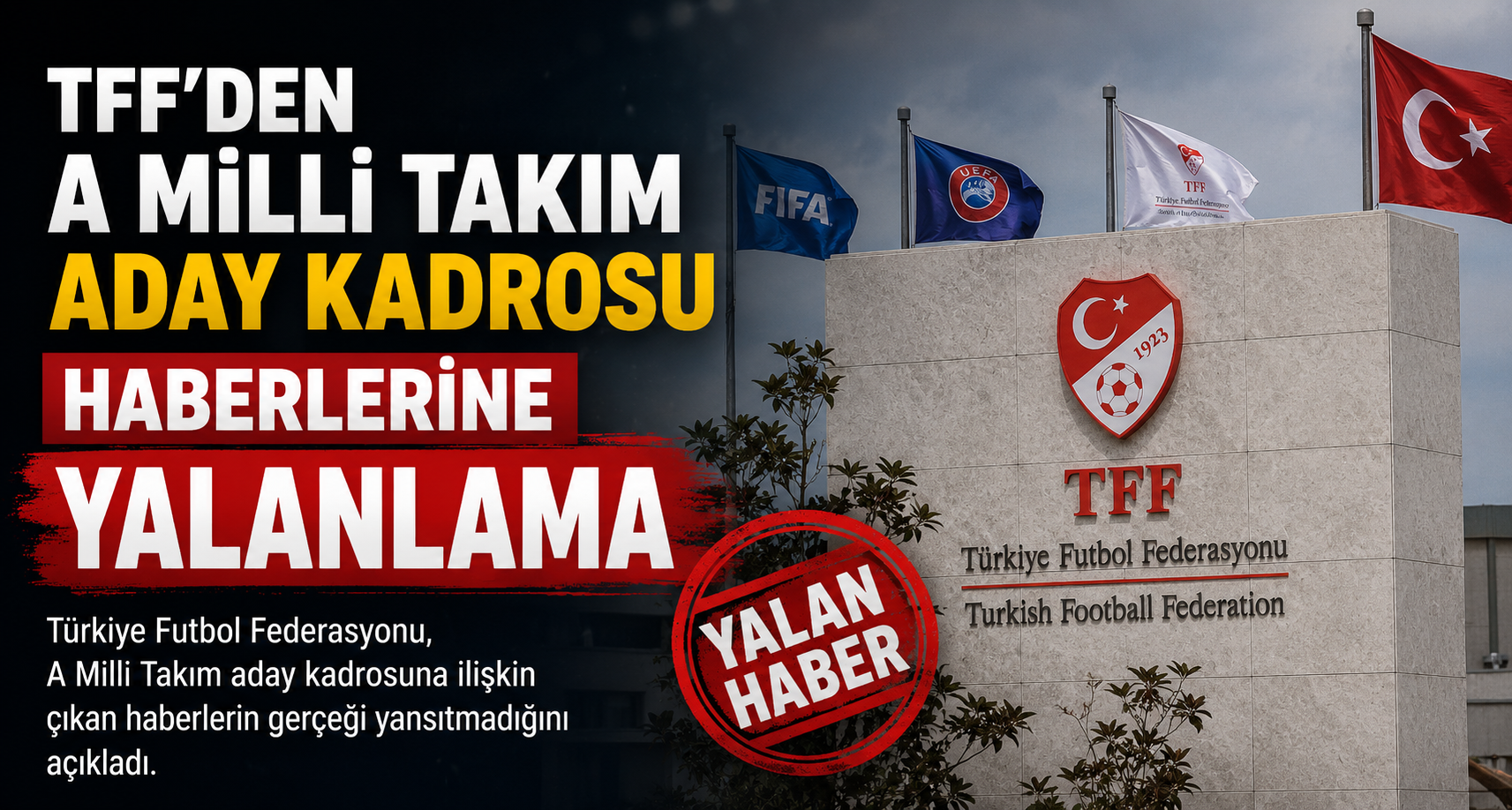 TFF’den A Milli Takım aday kadrosu haberlerine yalanlama