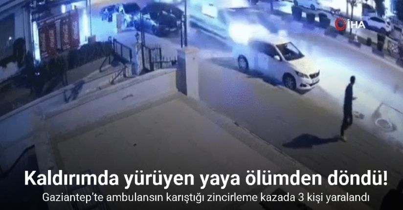Gaziantep’te ambulansın karıştığı zincirleme kazada 3 kişi yaralandı