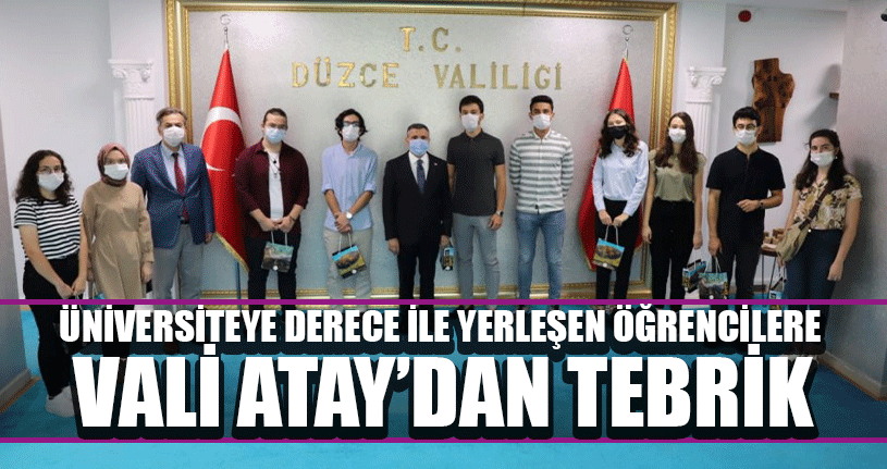 Derece İle Yerleşen Öğrencilere Vali Atay’dan Tebrik