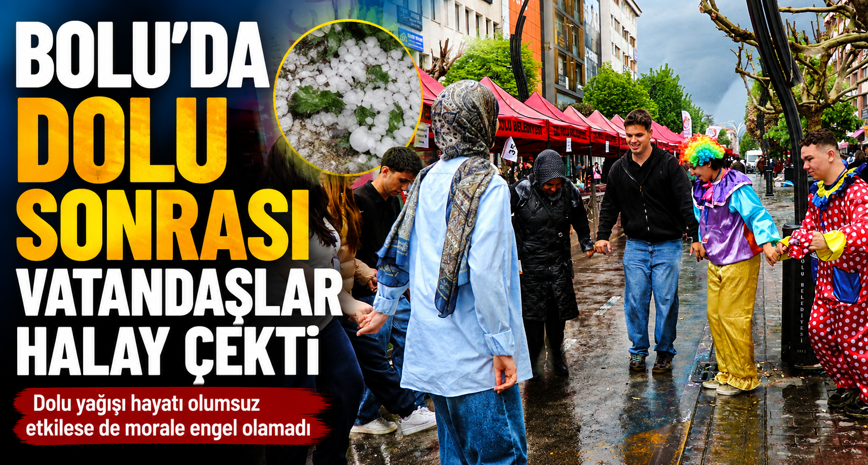 Bolu'da Dolu Sonrası Vatandaşlar Halay Çekti