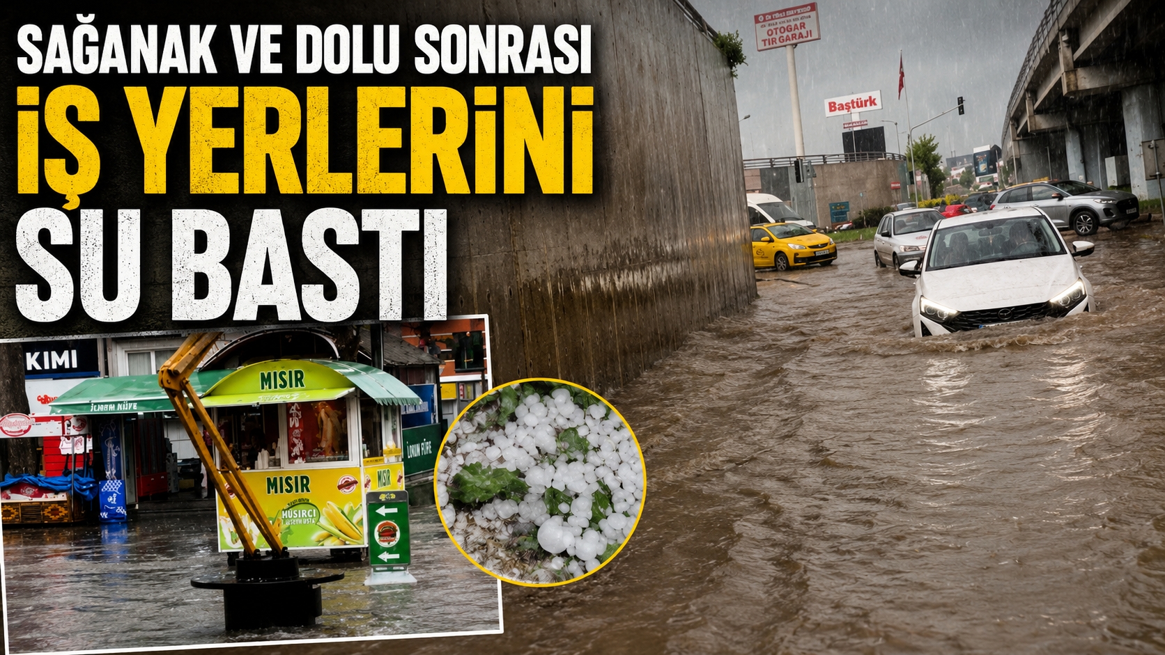 Bolu'da Sağanak Ve Dolu Sonrası İş Yerlerini Su Bastı