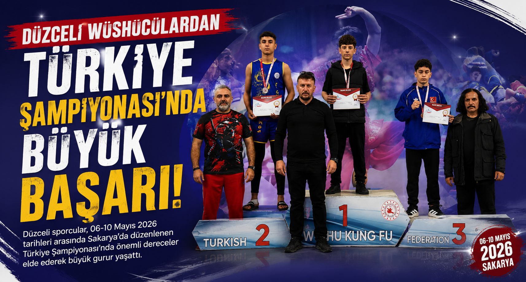 Düzceli Wushuculardan Türkiye Şampiyonası’nda Büyük Başarı