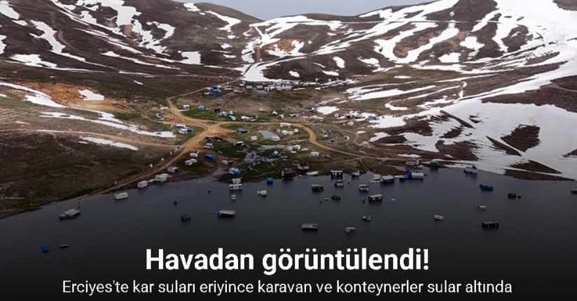 Yağışlar gölü doldurdu, karavanlar, çadırlar ve konteynerler su altında kaldı
