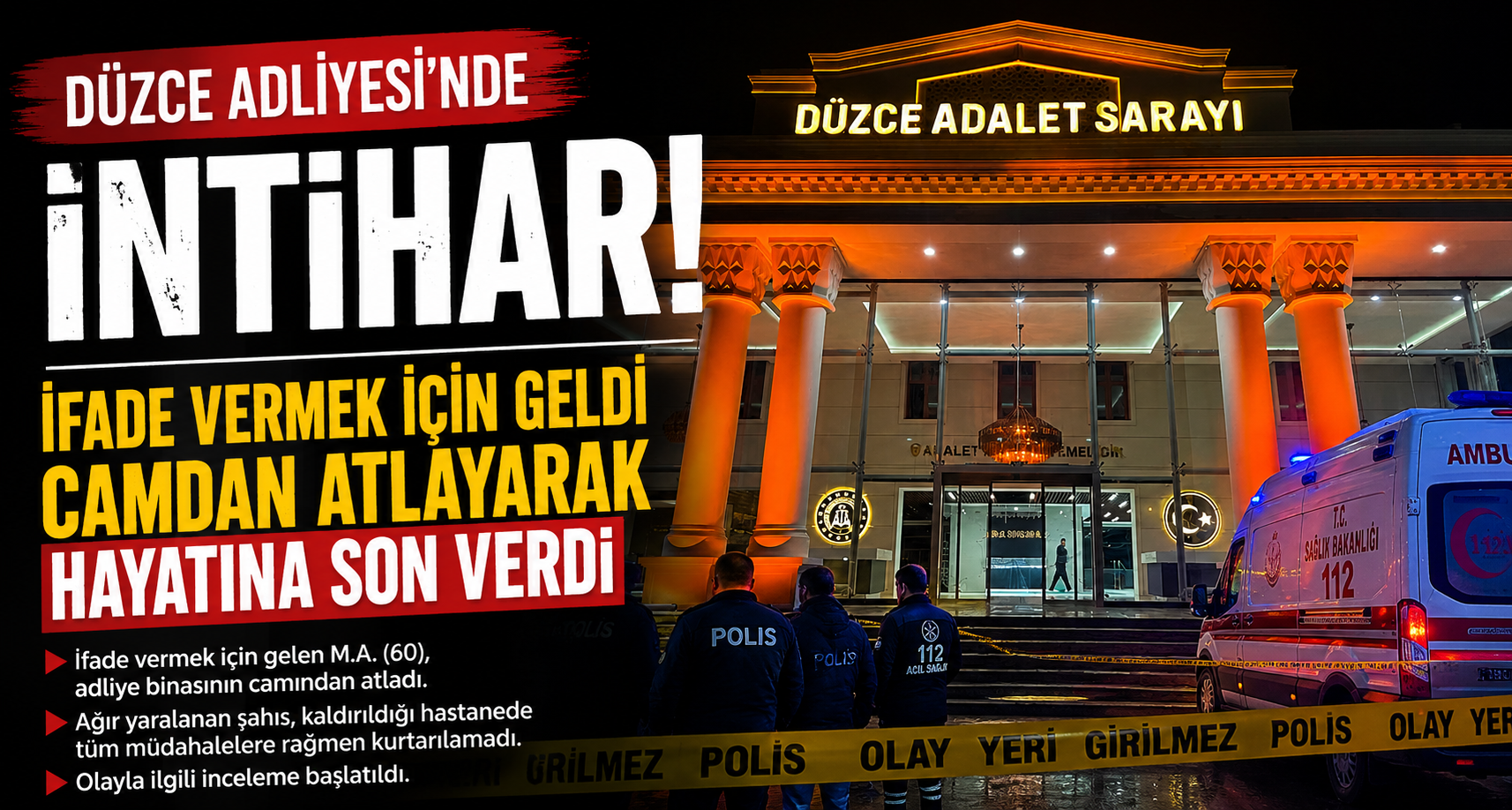 İfade Vermeye Geldiği Adliyede Canına Kıydı