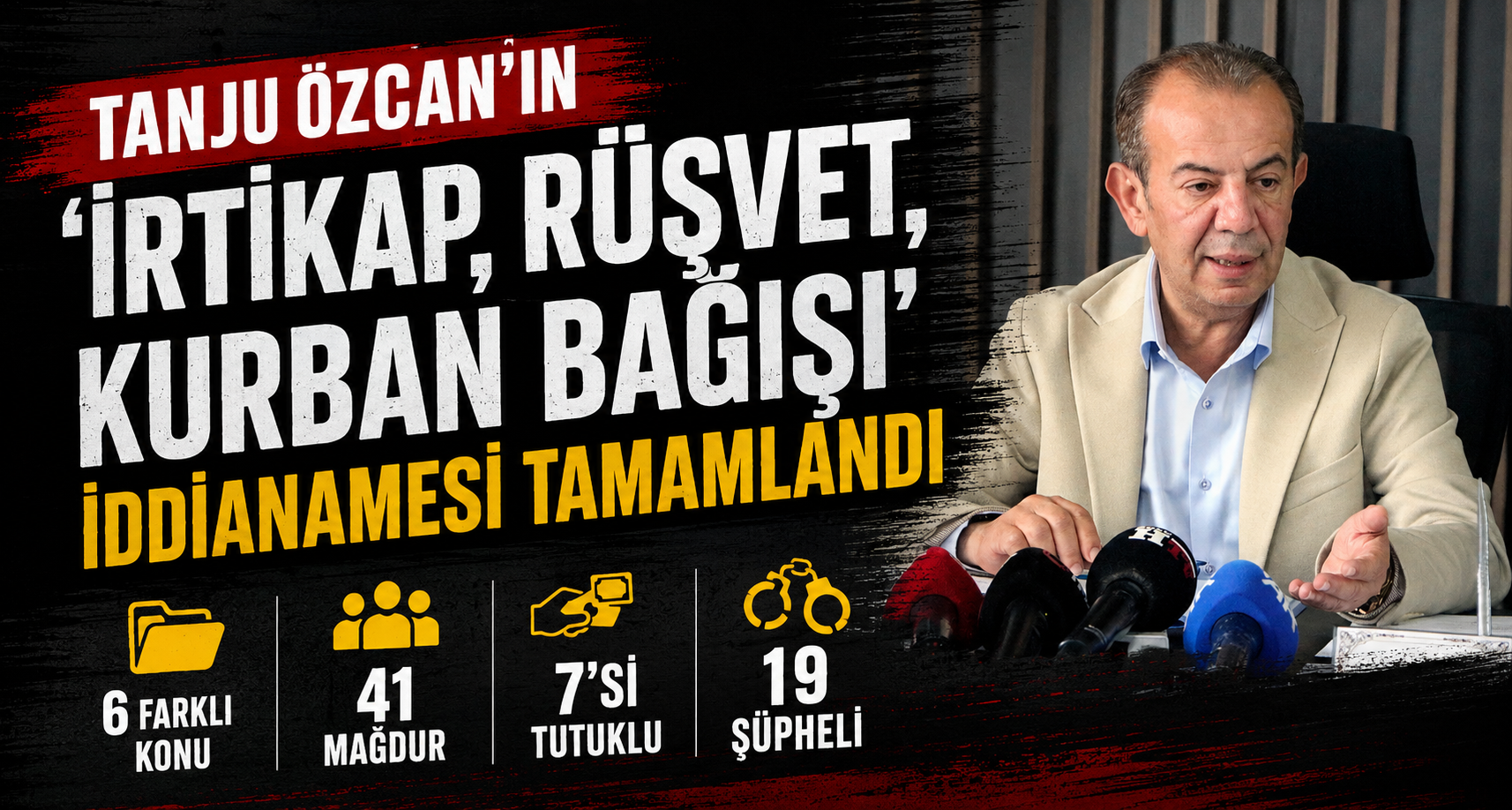 Tanju Özcan’ın ‘İrtikap, Rüşvet, Kurban Bağışı’ İddianamesi Tamamlandı: 6 Farklı Konu, 41 Mağdur, 7'si Tutuklu 19 Şüpheli