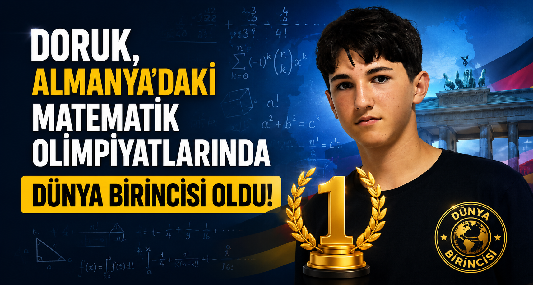 Doruk, Almanya'daki matematik olimpiyatlarında dünya birincisi oldu