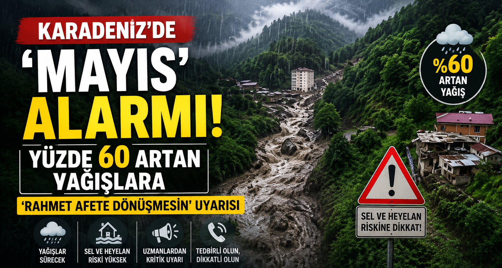 Karadeniz’de ‘mayıs’ alarmı; yüzde 60 artan yağışlara ‘rahmet afete dönüşmesin’ uyarısı