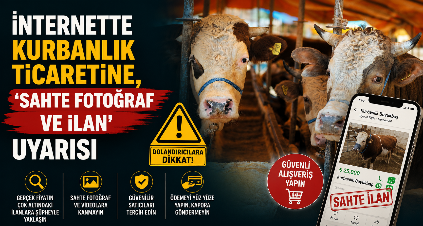 İnternette kurbanlık ticaretine, 'sahte fotoğraf ve ilan' uyarısı