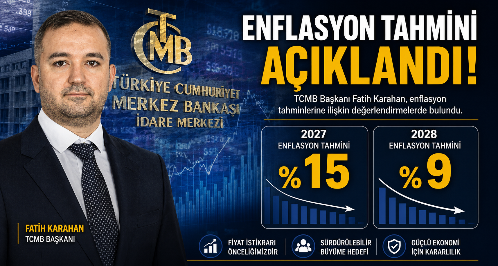 Karahan: “2028’de Enflasyonun Tek Haneye Gerilemesi Bekleniyor”