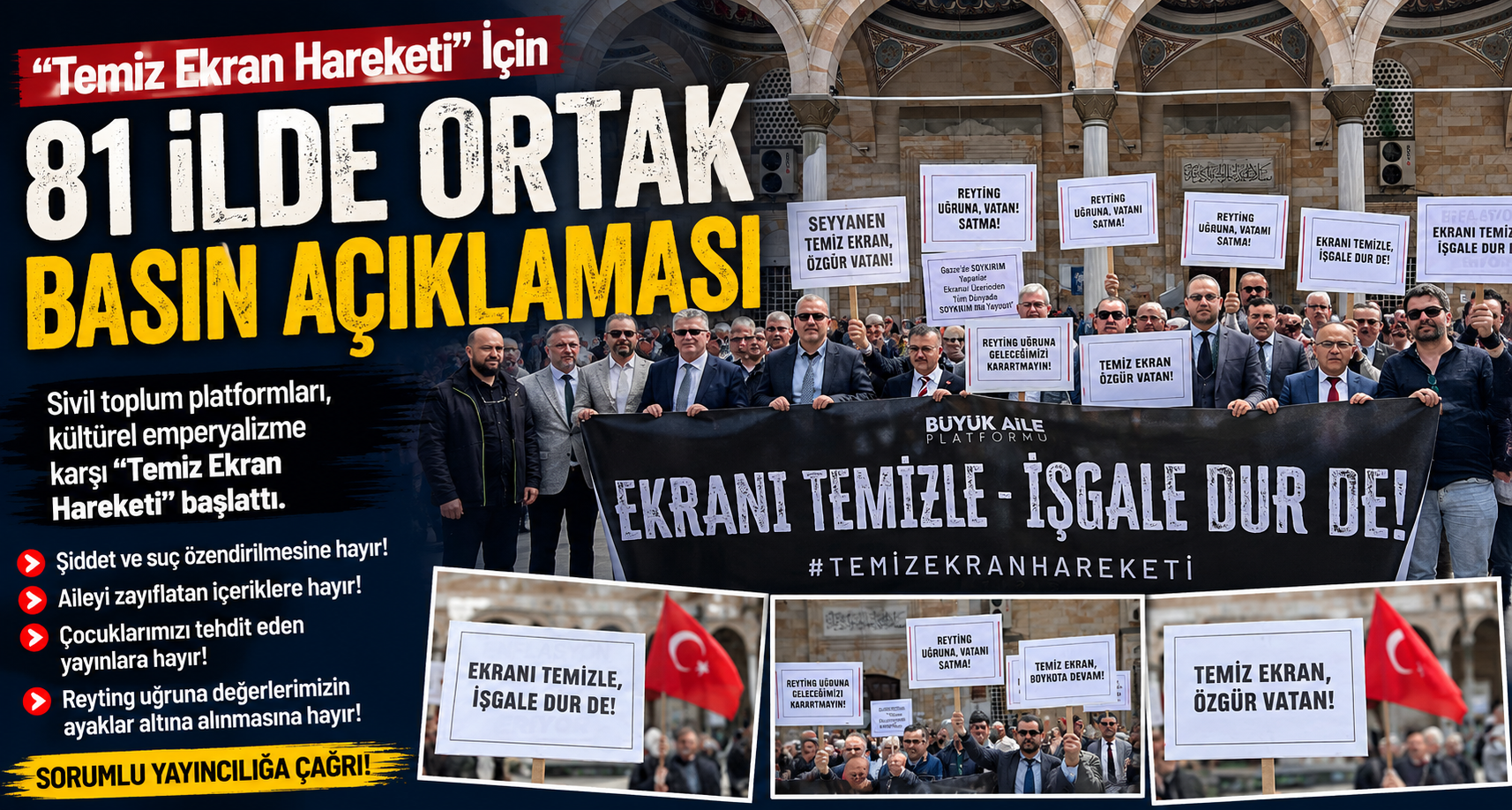 “Temiz Ekran Hareketi” İçin 81 İlde Ortak Basın Açıklaması
