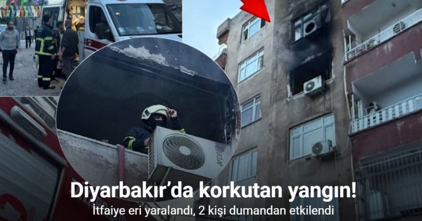 Diyarbakır’da ev yangını: İtfaiye eri yaralandı, 2 kişi dumandan etkilendi