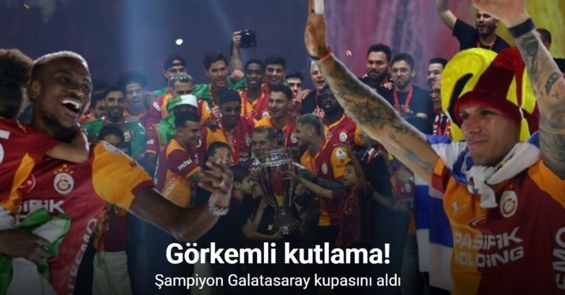 Şampiyon Galatasaray kupasını aldı
