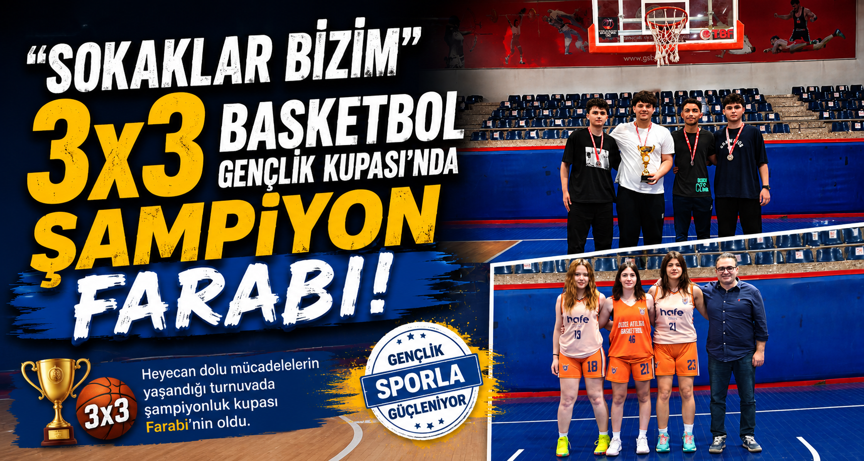 “Sokaklar Bizim” 3x3 Basketbol Gençlik Kupası’nda Şampiyon Farabi
