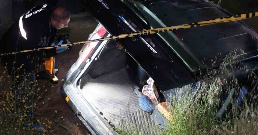 Şarampole devrilen araç hurdaya döndü: 1 ölü, 3 yaralı