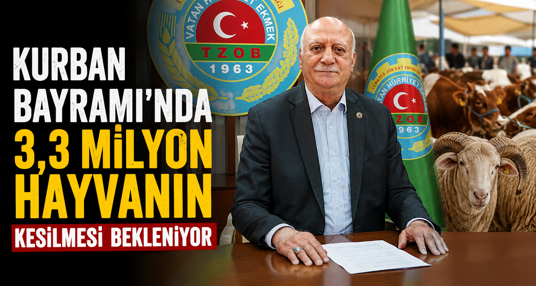 Kurban Bayramı’nda 3,3 milyon hayvanın kesilmesi bekleniyor
