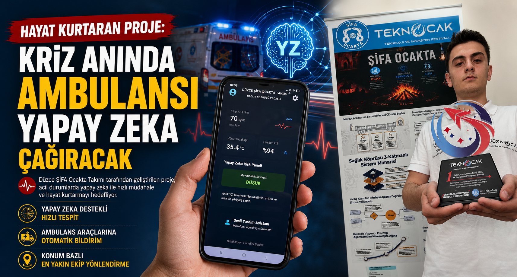 Hayat Kurtaran Proje: Kriz Anında Ambulansı Yapay Zeka Çağıracak
