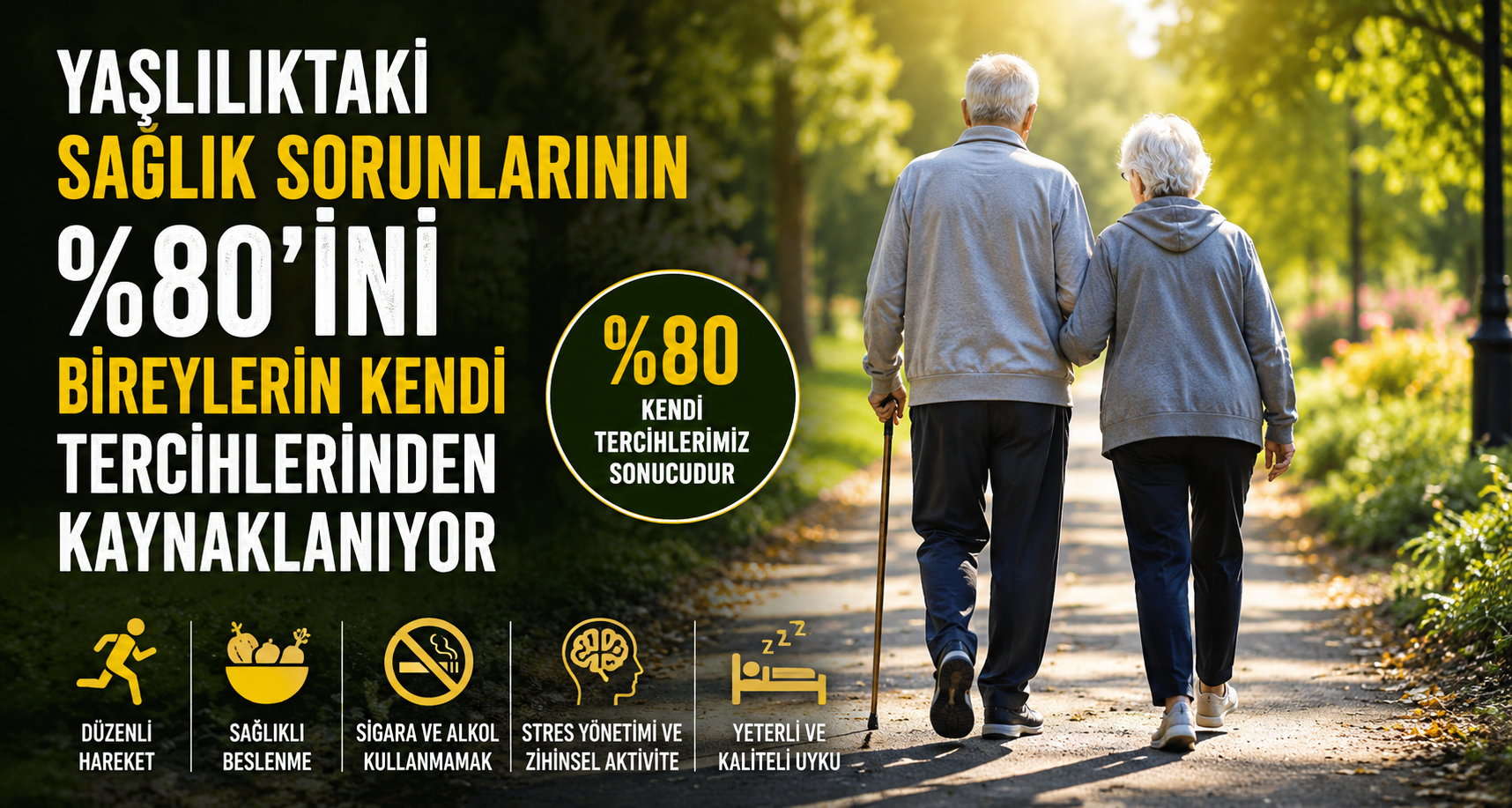 Yaşlılıktaki sağlık sorunlarının yüzde 80'ini bireylerin kendi tercihlerinden kaynaklanıyor