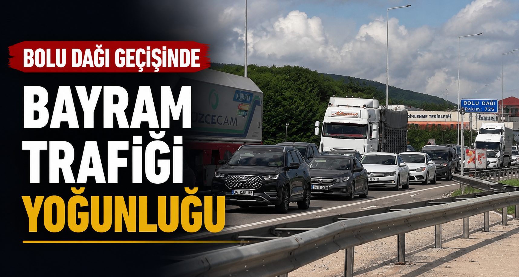 Bolu Dağı geçişinde bayram trafiği yoğunluğu