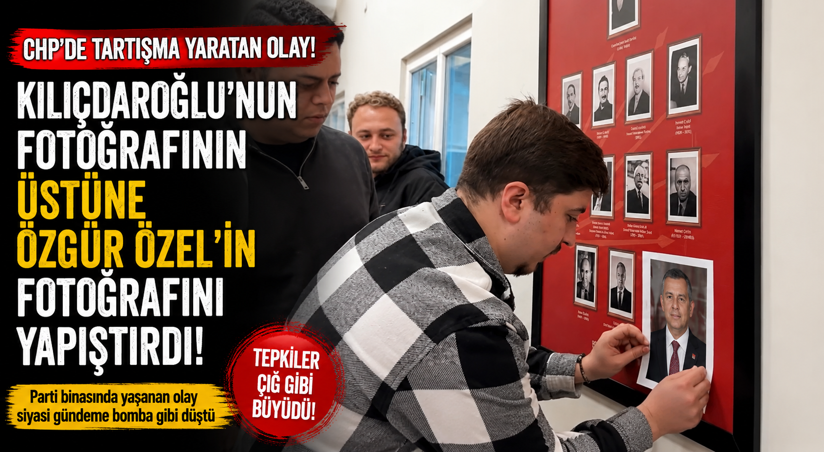 Kılıçdaroğlu’nun fotoğrafının üstüne Özgür Özel’in fotoğrafını yapıştırdı
