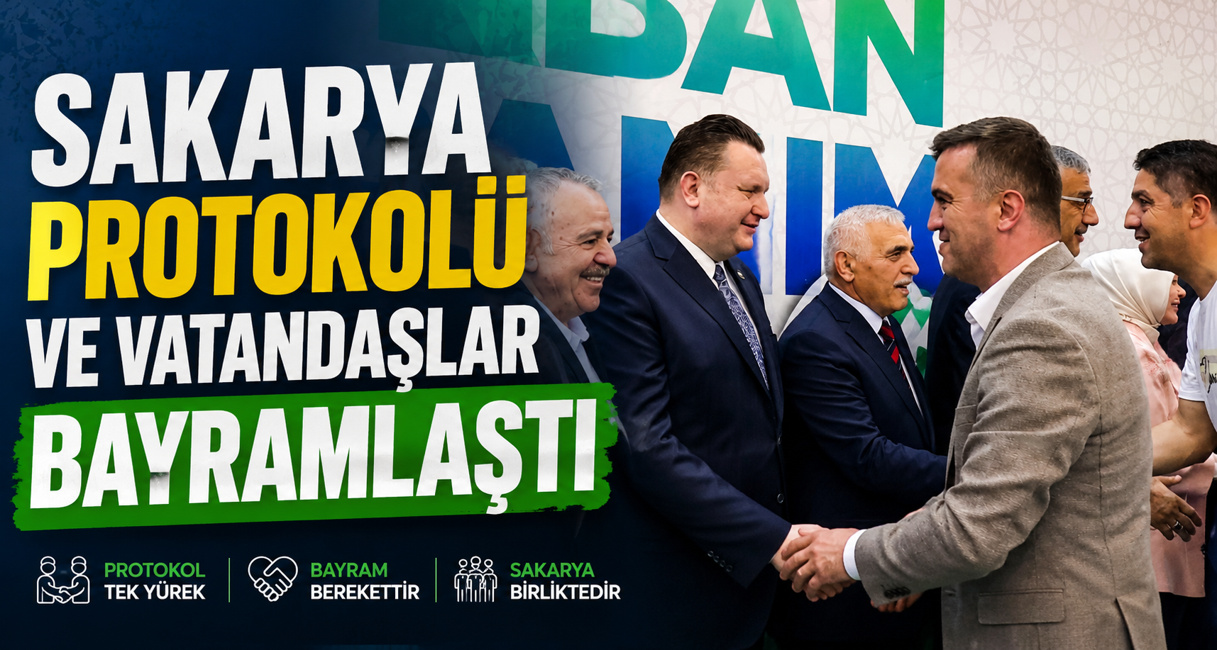 Sakarya protokolü ve vatandaşlar bayramlaştı