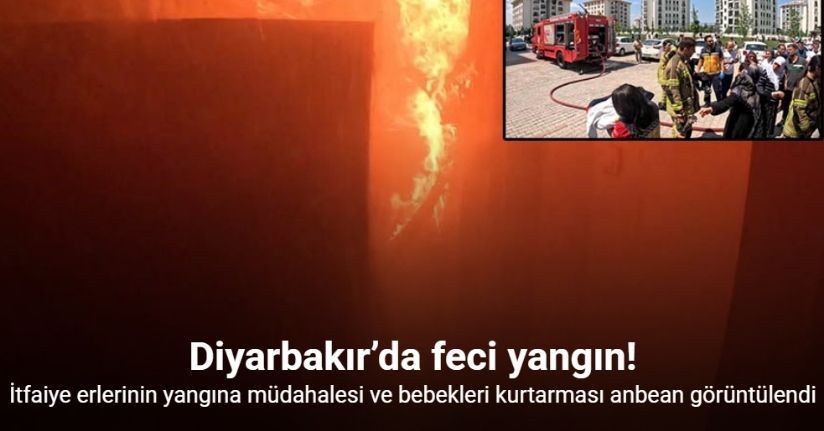 Diyarbakır’da itfaiye erlerinin yangına müdahalesi ve bebekleri kurtarması kask kamerasına yansıdı