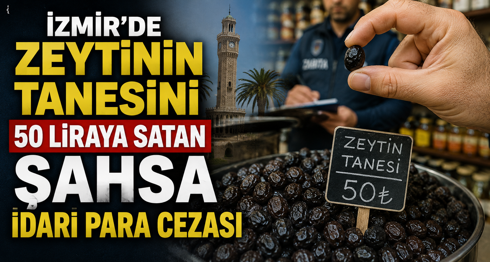İzmir’de zeytinin tanesini 50 liraya satan şahsa idari para cezası