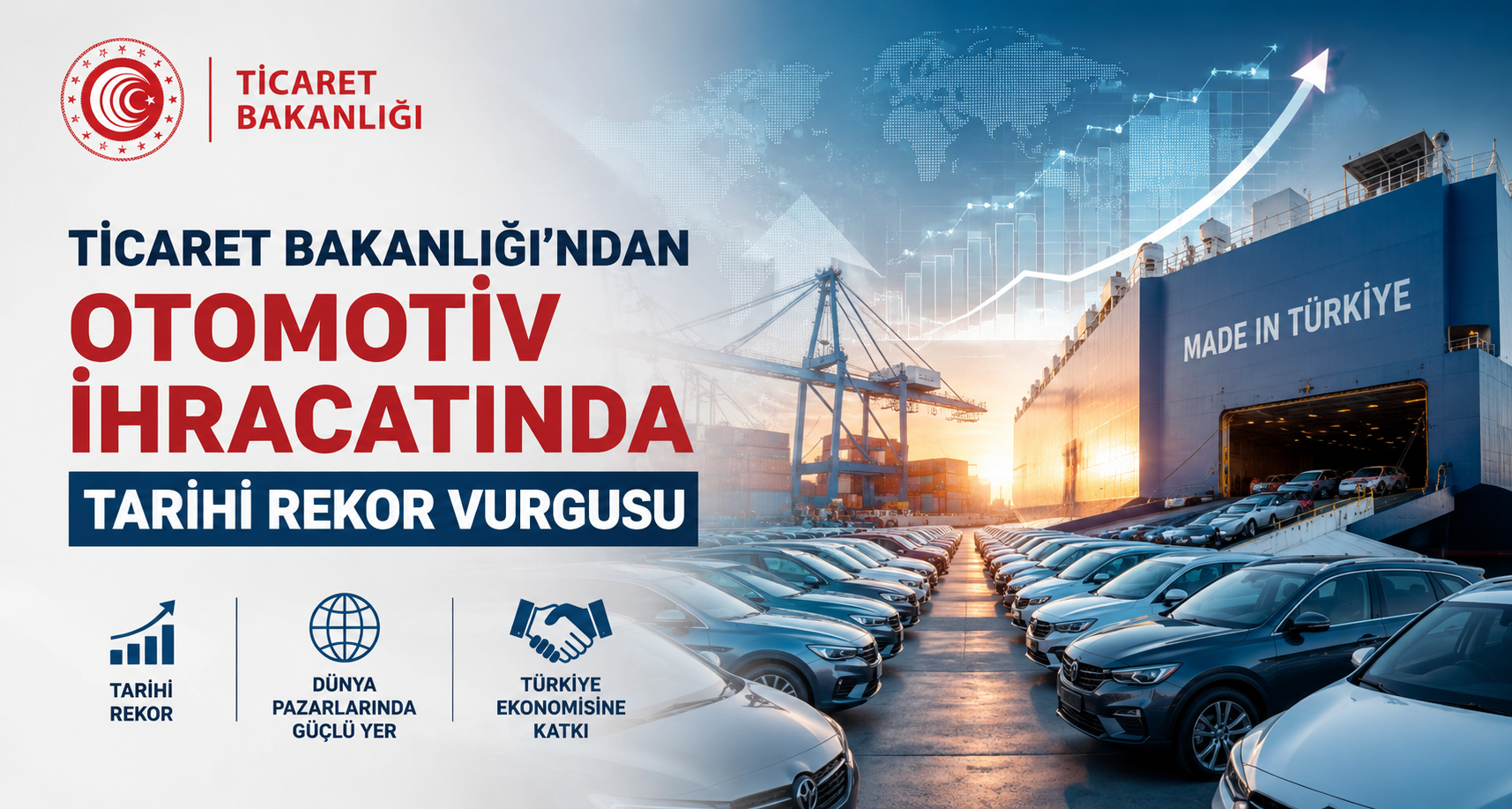 Ticaret Bakanlığı’ndan otomotiv ihracatında tarihi rekor vurgusu
