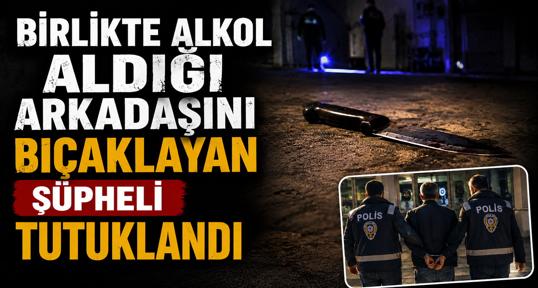 Birlikte alkol aldığı arkadaşını bıçaklayan şüpheli tutuklandı