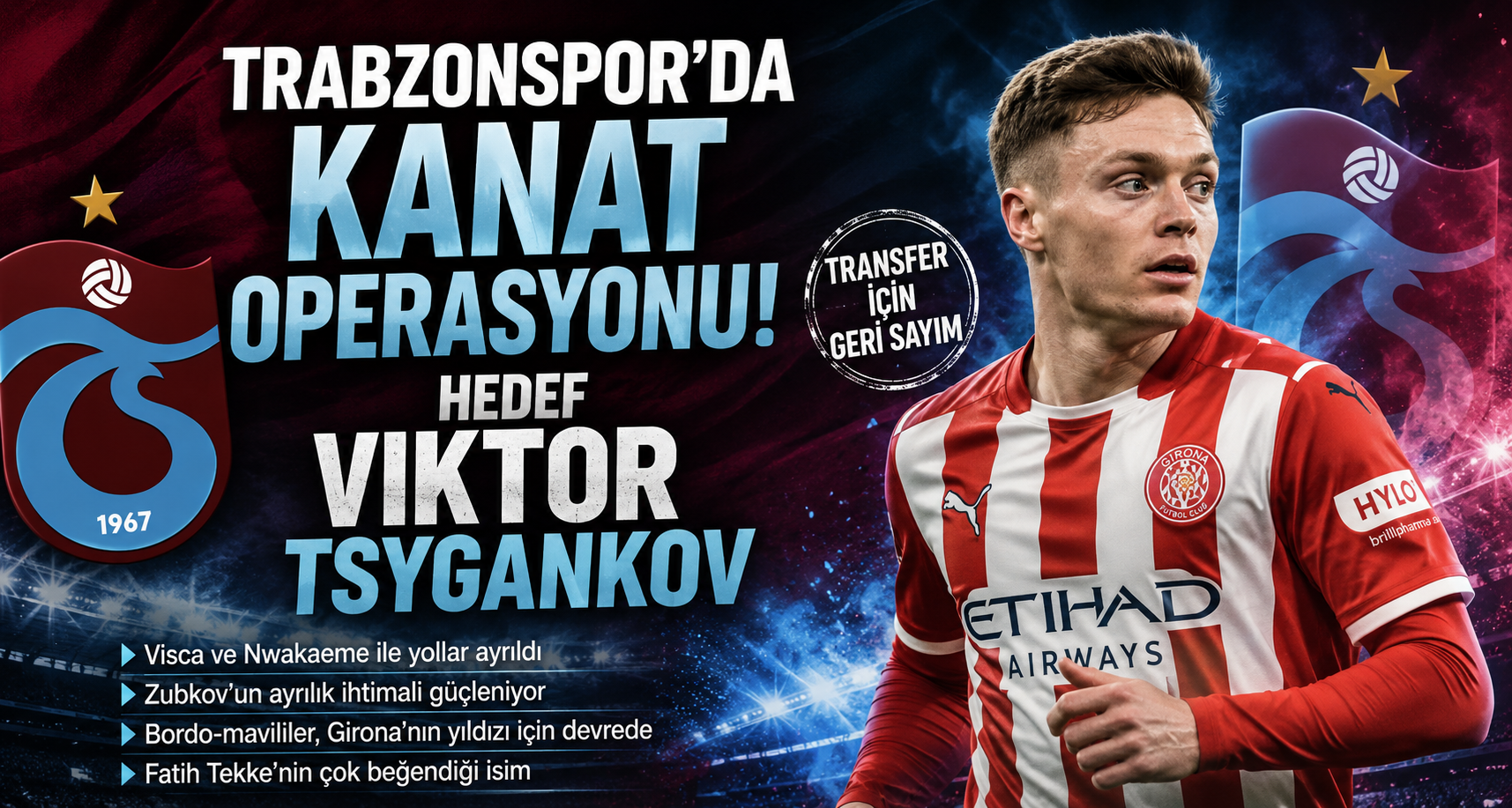 Trabzonspor'da Kanat Operasyonu! Hedef Viktor Tsygankov