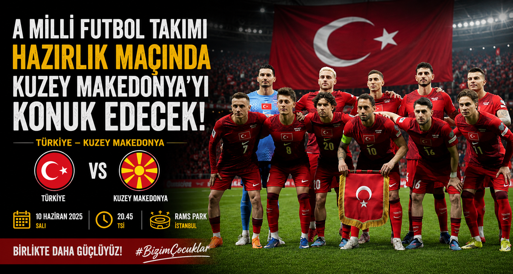 A Milli Futbol Takımı hazırlık maçında Kuzey Makedonya’yı konuk edecek