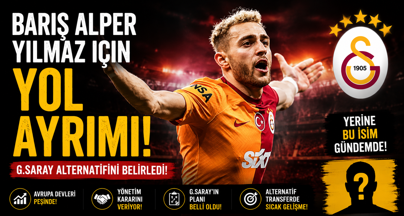 Barış Alper Yılmaz İçin Yol Ayrımı! Galatasaray Alternatifini Belirledi