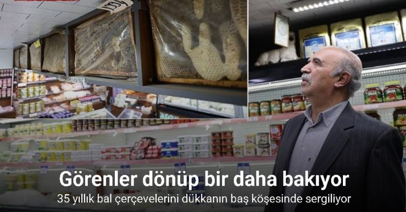 Görenler dönüp bir daha bakıyor, 35 yıllık bal çerçeveleri dikkat çekiyor