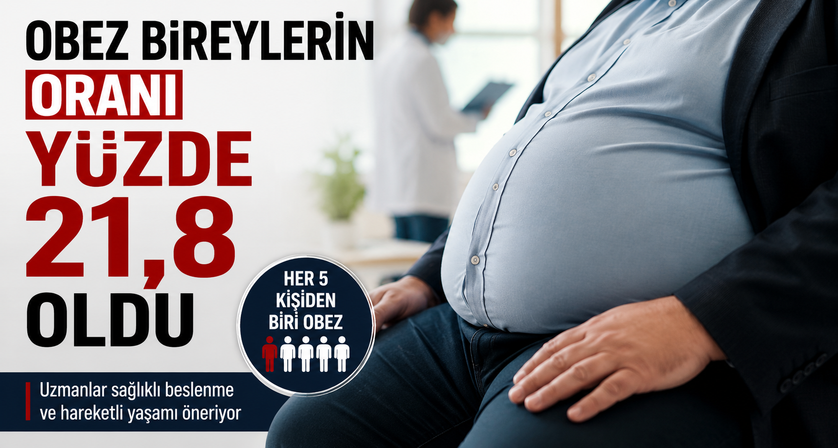 Obez bireylerin oranı yüzde 21,8 oldu