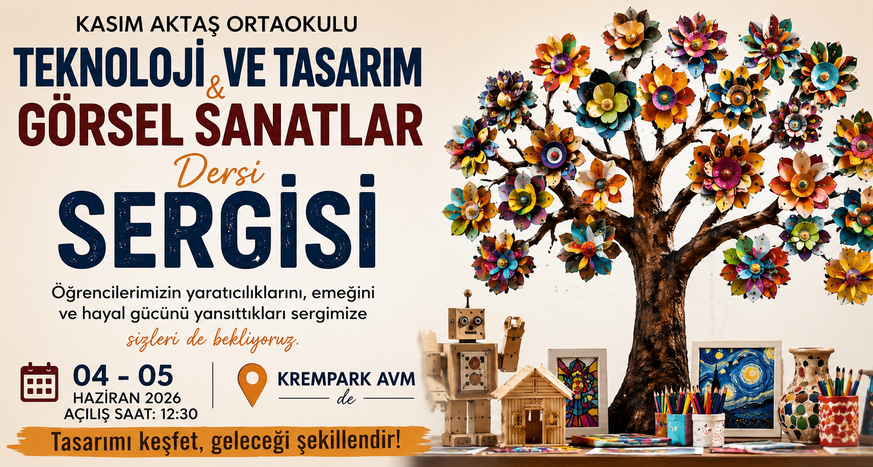 Kasım Aktaş Ortaokulu’ndan Yıl Sonu Sergisi
