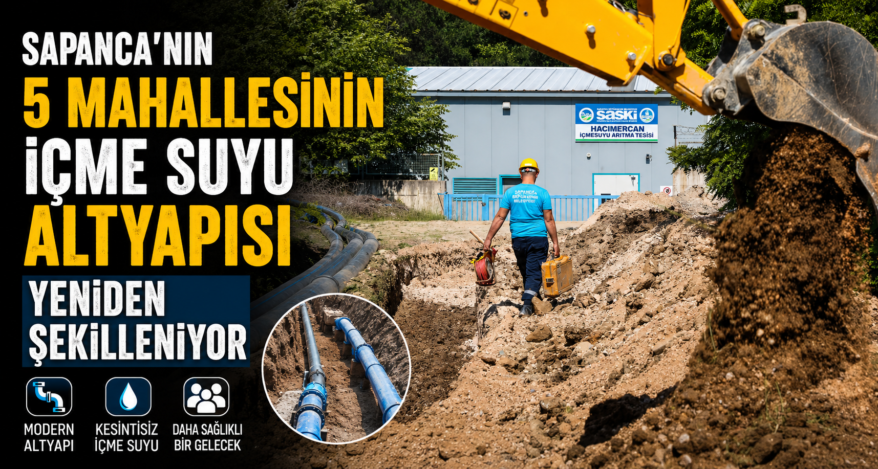 Sapanca’nın 5 mahallesinin içme suyu altyapısı yeniden şekilleniyor