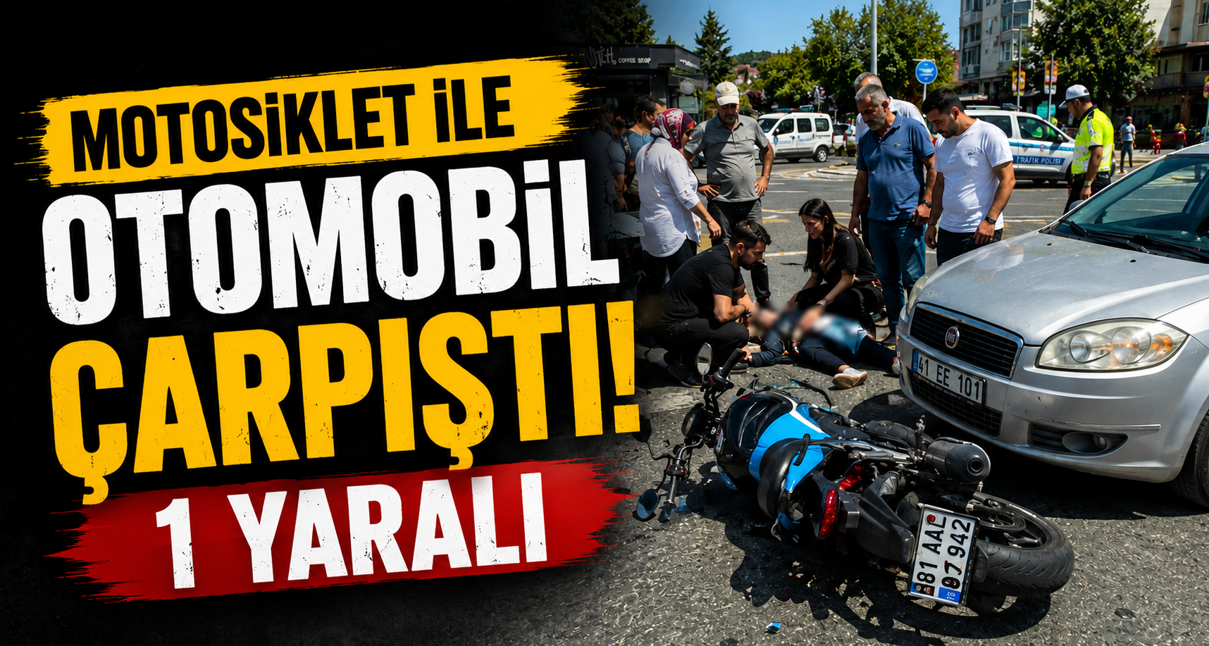 Motosiklet İle Otomobil Çarpıştı 1 Yaralı