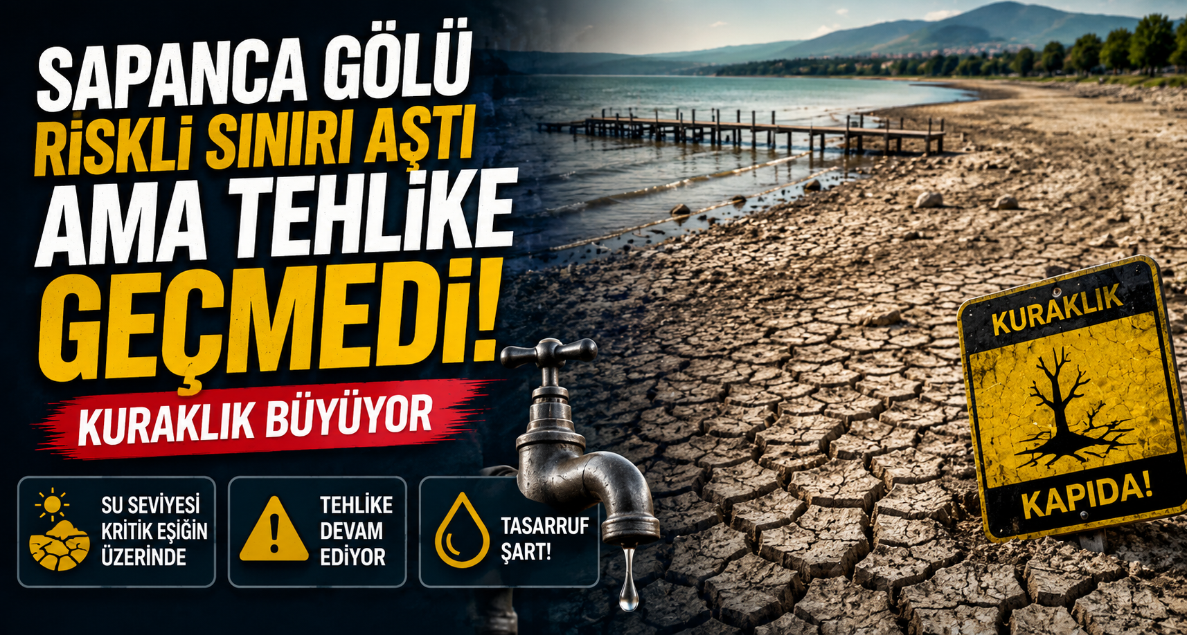 Sapanca Gölü riskli sınırı aştı ama tehlike geçmedi