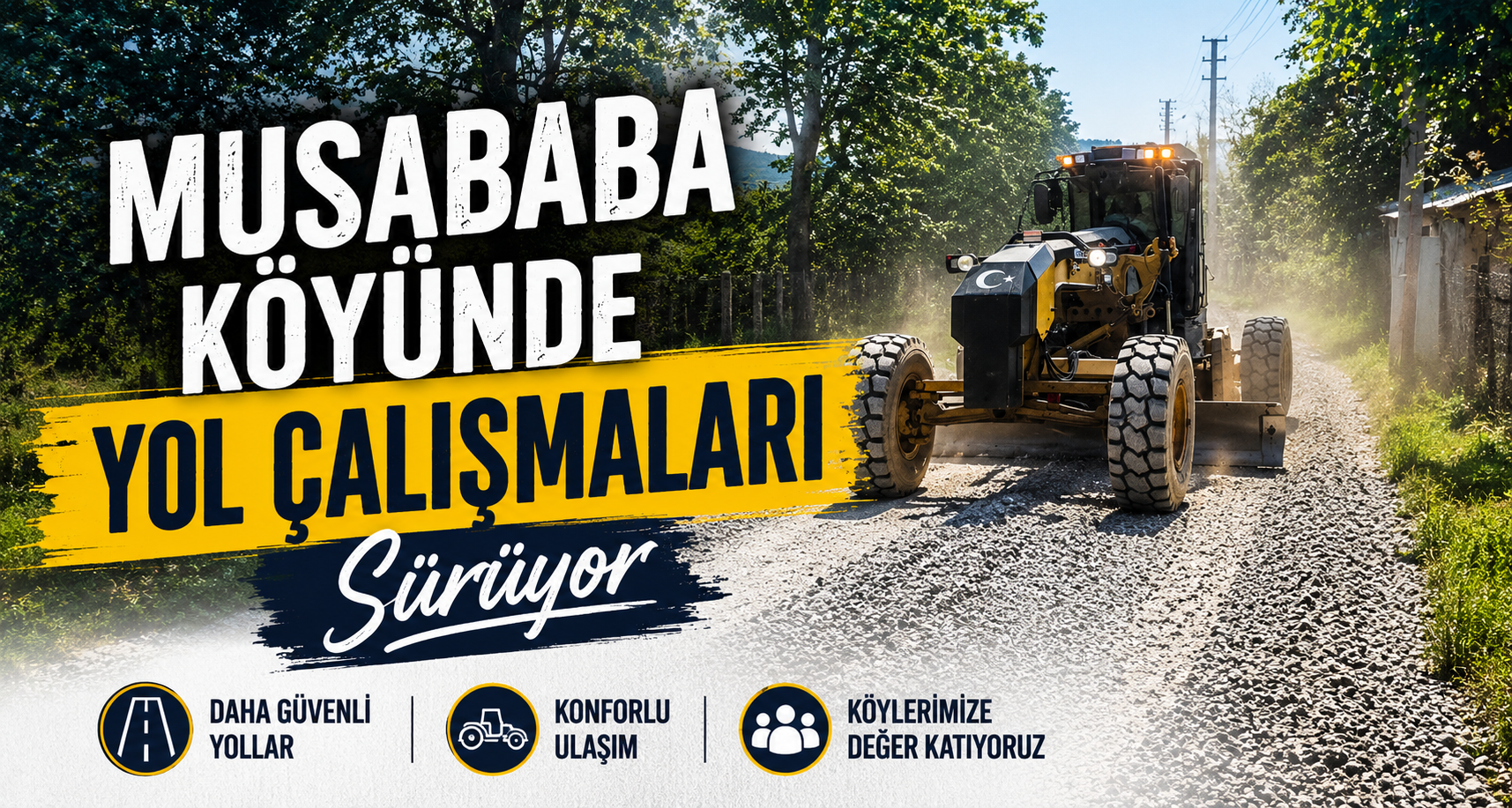 Musababa Köyünde Yol Çalışmaları Sürüyor