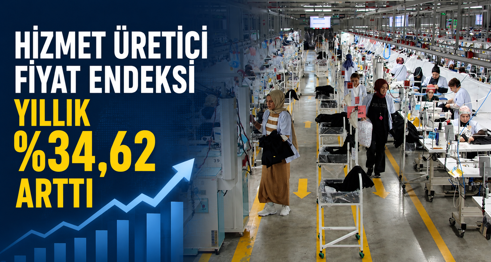 Hizmet üretici fiyat endeksi yıllık yüzde 34,62 arttı